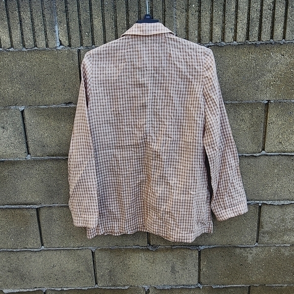 Madewell Linen Dorset Blazer in Gingham Check Womens Size L NWT - Picture 5 of 10